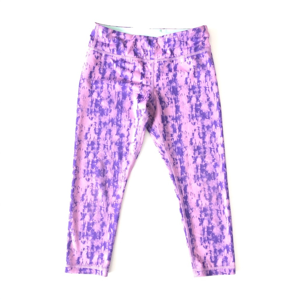 Ivivva girls rhythmic crop pants purple Sz 10